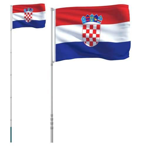 Hrvatska zastava i jarbol 5,55 m aluminijski - 5.55 m Hrvatska Cijena