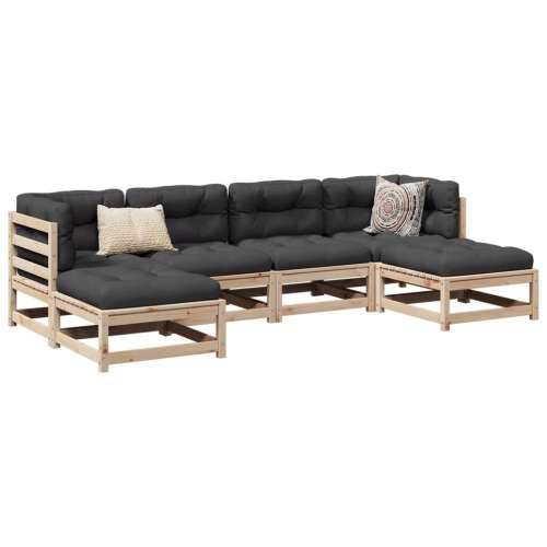 Vrtna garnitura - 6-dijelni set vrtnih sofa od masivne borovine s jastucima - Prirodna boja bora 1 Cijena