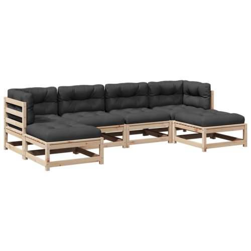 Vrtna garnitura - 6-dijelni set vrtnih sofa od masivne borovine s jastucima - Prirodna boja bora 1 Cijena