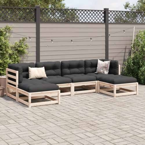 Vrtna garnitura - 6-dijelni set vrtnih sofa od masivne borovine s jastucima - Prirodna boja bora 1 Cijena