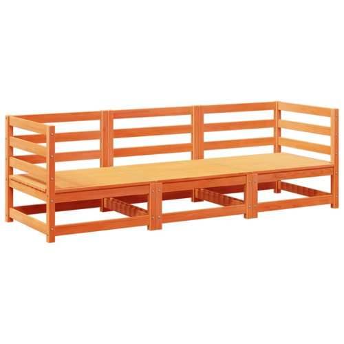 Vrtna garnitura - 3-dijelni set vrtnih sofa voštano smeđi od masivne borovine - Voštano smeđa Ne 1 Cijena