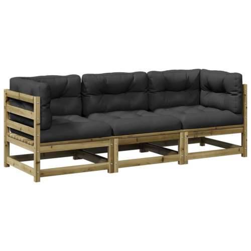 Vrtna garnitura - 3-dijelni set vrtnih sofa s jastucima od impregnirane borovine - Prirodno impregnirano Da 1 Cijena
