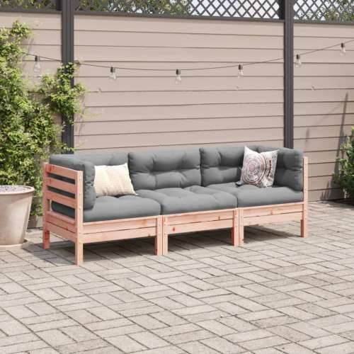 Vrtna garnitura - 3-dijelni set vrtnih sofa s jastucima masivno drvo duglazije - Prirodni douglas 1 Cijena