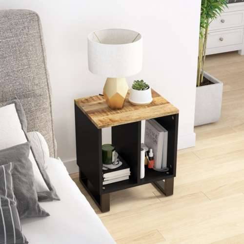 Bočni stolić 40x31x46 cm masivno drvo manga i konstruirano drvo - Svijetlo drvo 1 Cijena