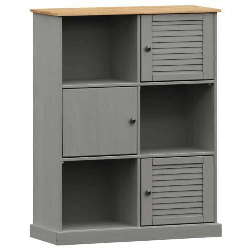 Regal za knjige VIGO sivi 90x35x114,5 cm od masivne borovine - Siva 1 Cijena