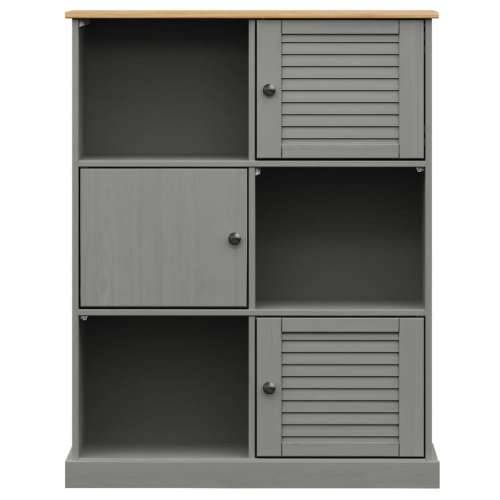 Regal za knjige VIGO sivi 90x35x114,5 cm od masivne borovine - Siva 1 Cijena