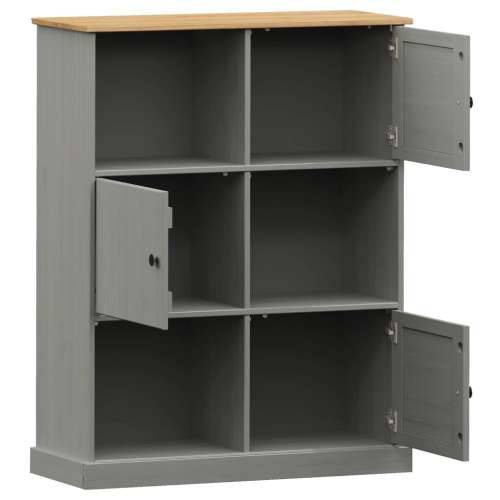 Regal za knjige VIGO sivi 90x35x114,5 cm od masivne borovine - Siva 1 Cijena