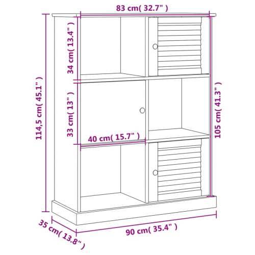 Regal za knjige VIGO sivi 90x35x114,5 cm od masivne borovine - Siva 1 Cijena
