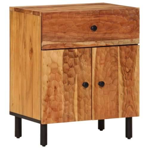 Noćni ormarić 50 x 33 x 60 cm od masivnog drva bagrema - Prirodna 1 Masivno bagremovo drvo Cijena