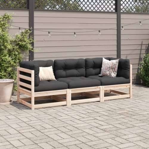 Vrtna garnitura - 3-dijelni set vrtnih sofa od masivne borovine s jastucima - Prirodna boja bora Da 1 Cijena