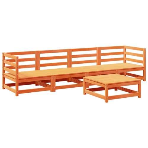 Vrtna garnitura - 5-dijelni set vrtnih sofa voštano smeđi od masivne borovine - Voštano smeđa Ne 1 Cijena