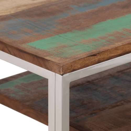 Konzolni stol srebrni od nehrđajućeg čelika i obnovljenog drva Cijena