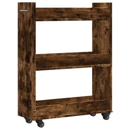 Ormarić s kotačima boja hrasta 60x22x79cm od konstruiranog drva - Dimljeni hrast 1 Cijena