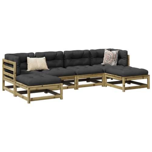 Vrtna garnitura - 6-dijelni set vrtnih sofa od impregnirane borovine s jastucima - Prirodno impregnirano 1 Cijena