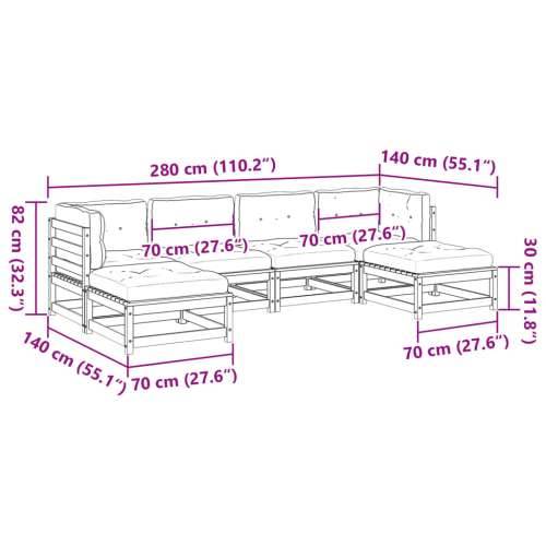 Vrtna garnitura - 6-dijelni set vrtnih sofa od impregnirane borovine s jastucima - Prirodno impregnirano 1 Cijena