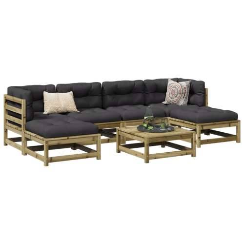 Vrtna garnitura - 7-dijelni set vrtnih sofa od impregnirane borovine s jastucima - Prirodno impregnirano 1 Cijena