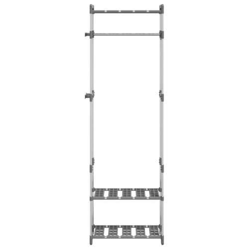 Stalak za odjeću s 3 razine srebrni 59x29x192 cm aluminijski - 59 x 29 x 192 cm 1 Cijena