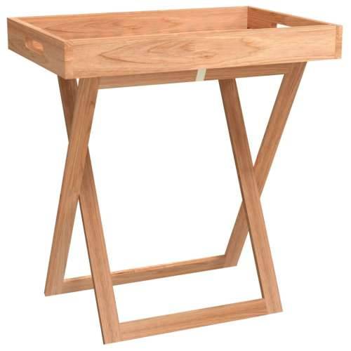 Sklopivi stol s pladnjem 52x36x56,5 cm od masivnog drva oraha Cijena