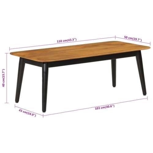 Stolić za kavu 110x50x40 cm od masivnog drva manga i željeza - Smeđa i crna 110 x 50 x 40 cm 1 Cijena