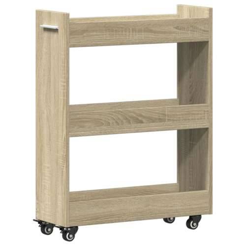 Ormarić s kotačima boja hrasta 60x22x79cm od konstruiranog drva - sonoma hrast 1 Cijena