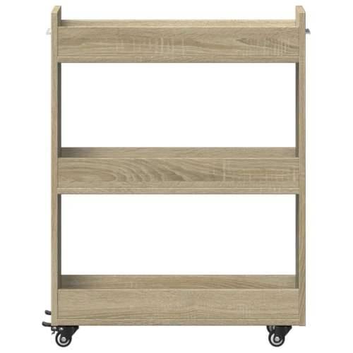 Ormarić s kotačima boja hrasta 60x22x79cm od konstruiranog drva - sonoma hrast 1 Cijena