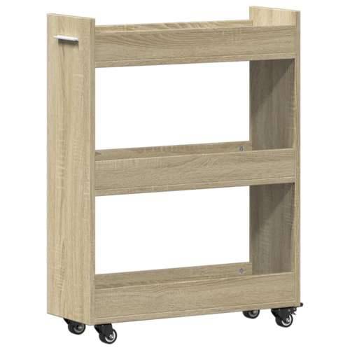 Ormarić s kotačima boja hrasta 60x22x79cm od konstruiranog drva - sonoma hrast 1 Cijena