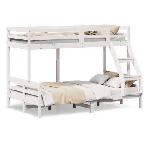 Krevet na kat 90x200/120x200 cm masivna borovina bijela - Bijela 1 Cijena