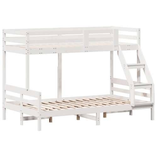 Krevet na kat 90x200/120x200 cm masivna borovina bijela - Bijela 1 Cijena