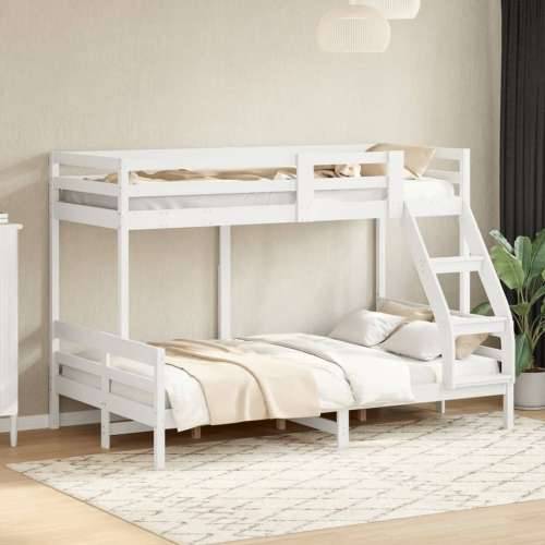 Krevet na kat 90x200/120x200 cm masivna borovina bijela - Bijela 1 Cijena