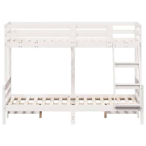 Krevet na kat 90x200/120x200 cm masivna borovina bijela - Bijela 1 Cijena