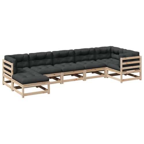 Vrtna garnitura - 7-dijelni set vrtnih sofa s jastucima od masivne borovine - Prirodna boja bora Da 1 Cijena