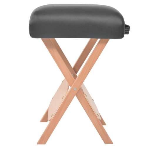 Sklopivi masažni stolac sa sjedalom od 12 cm i 2 jastuka crni Cijena
