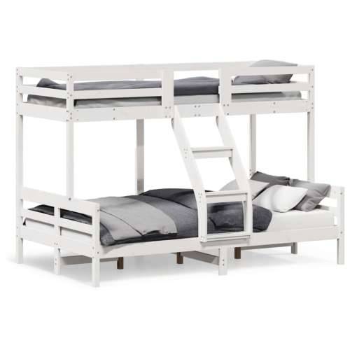 Krevet na kat 80x200/120x200 cm masivna borovina bijela - Bijela 1 Cijena
