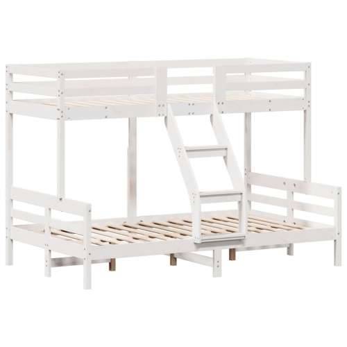 Krevet na kat 80x200/120x200 cm masivna borovina bijela - Bijela 1 Cijena