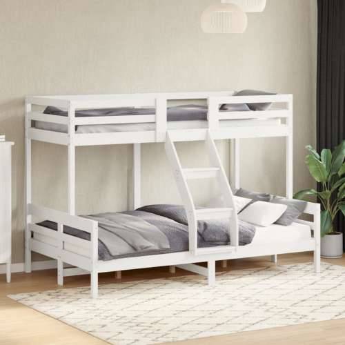 Krevet na kat 80x200/120x200 cm masivna borovina bijela - Bijela 1 Cijena