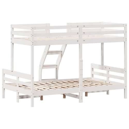 Krevet na kat 80x200/120x200 cm masivna borovina bijela - Bijela 1 Cijena