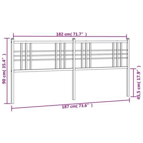 Metalno uzglavlje crno 180 cm - Crna 180 cm 1 Cijena