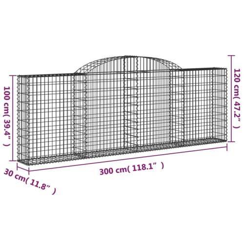 Lučne gabionske košare 30kom 300x30x100/120cm pocinčano željezo - 300 x 30 x 100/120 cm 30 Cijena