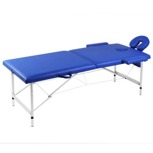 Plavi sklopivi stol za masažu s 2 zone i aluminijskim okvirom Cijena