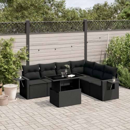 Vrtna garnitura - 4-dijelni set vrtnih sofa od poliratana s jastucima crni Crna bez spremišta 1 Cijena