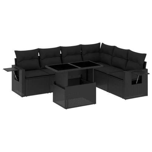 Vrtna garnitura - 4-dijelni set vrtnih sofa od poliratana s jastucima crni Crna bez spremišta 1 Cijena