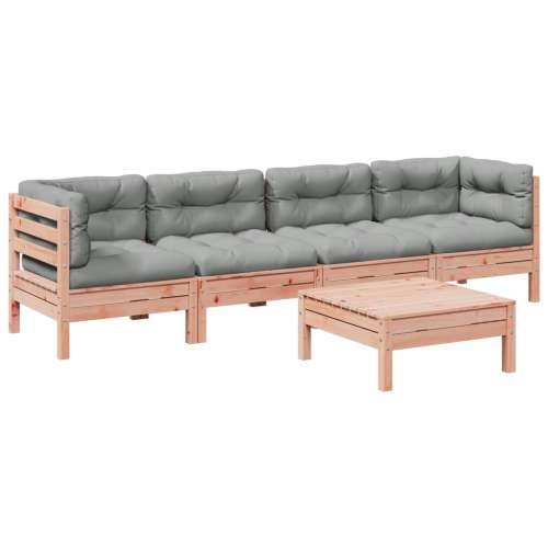 Vrtna garnitura - 5-dijelni set vrtnih sofa s jastucima masivno drvo duglazije - Prirodni douglas 1 Cijena