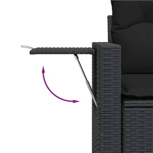 Vrtna garnitura - 6-dijelni set vrtnih sofa s jastucima crni od poliratana - Crna bez spremišta 1 Cijena