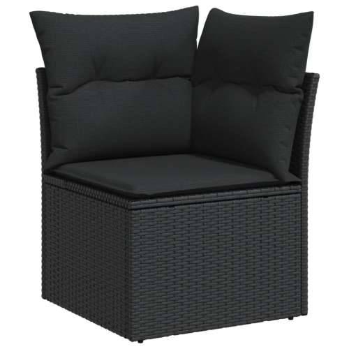 Vrtna garnitura - 6-dijelni set vrtnih sofa s jastucima crni od poliratana - Crna Sa stolom 1 Cijena