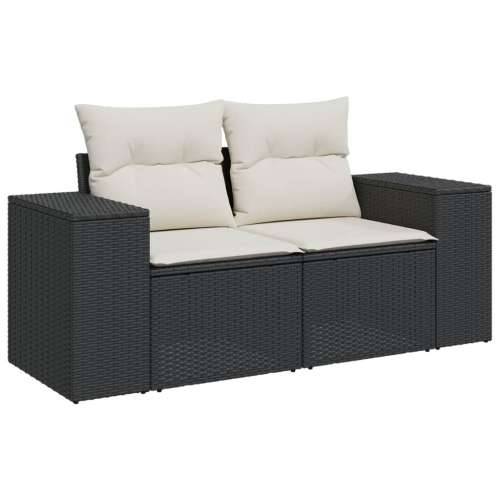 Vrtna garnitura - 6-dijelni set vrtnih sofa s jastucima crni od poliratana - Crna i krem bez spremišta 1 Cijena