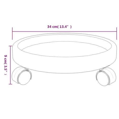 Kolica za biljke s kotačima siva 2 kom promjer 34 cm 35 kg Cijena