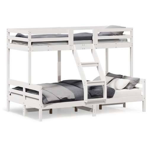 Krevet na kat 90x200/120x200 cm masivna borovina bijela - Bijela 1 Cijena