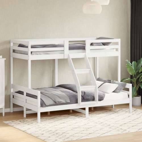 Krevet na kat 90x200/120x200 cm masivna borovina bijela - Bijela 1 Cijena