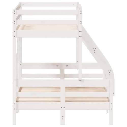 Krevet na kat 90x200/120x200 cm masivna borovina bijela - Bijela 1 Cijena