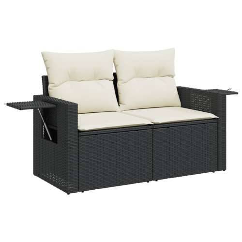 Vrtna garnitura - 10-dijelni set vrtnih sofa s jastucima crni od poliratana - Crna i krem bez spremišta 1 Cijena